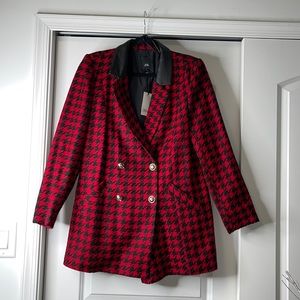 River Island Double Breasted Houndstooth Blazer